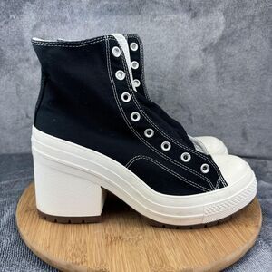 Converse Chuck 70 De Luxe Heel High Top Shoes Womens Size 11.5 Black A05347C